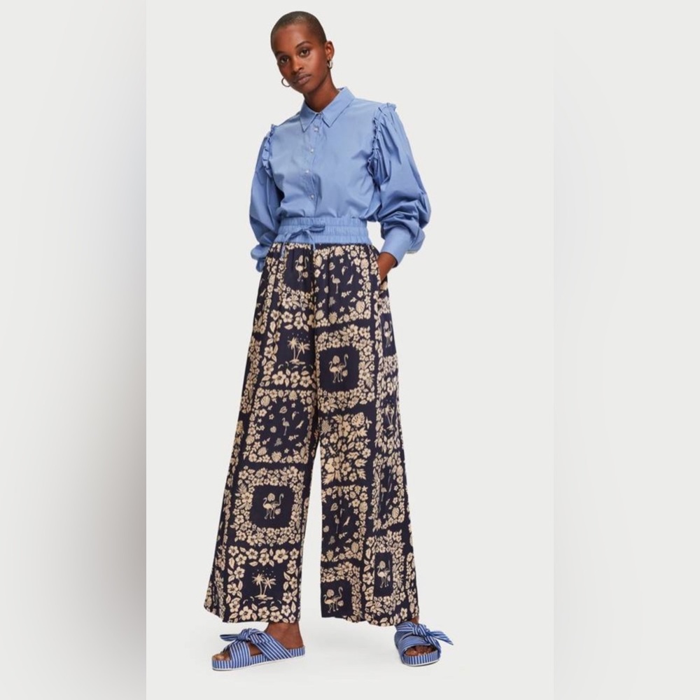 NWT SCOTCH & SODA Les Tropiques women’s Wide leg pants in XS - Picture 3 of 9